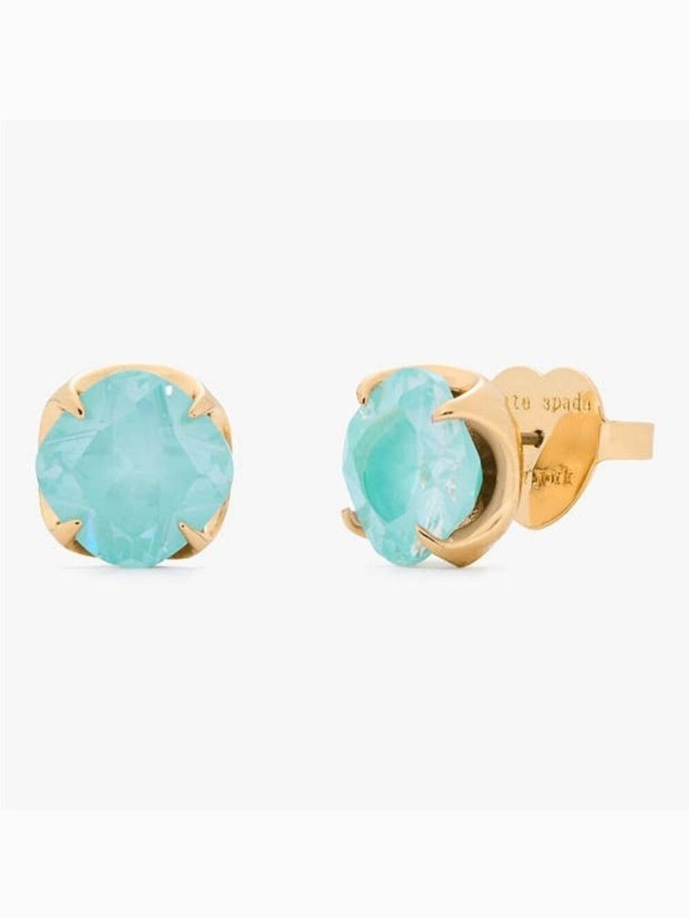 kate spade  Pop Of Joy light aqua druzy stud earrings with gold-tone setting